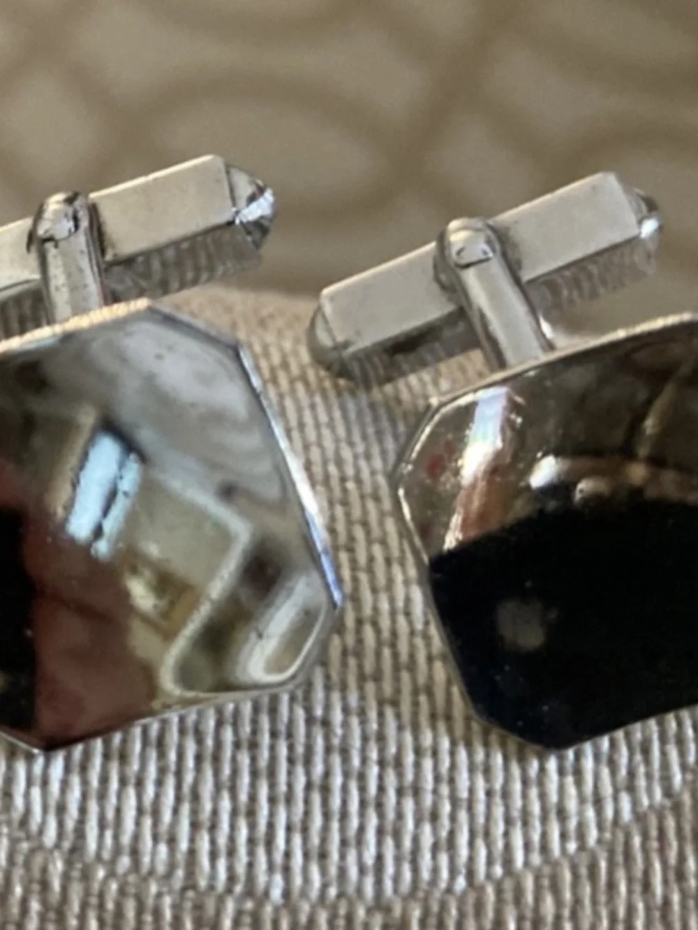 Swank Sterling Silver Cufflinks Parabolic Face Vintage Classic